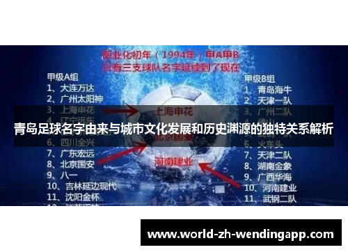 青岛足球名字由来与城市文化发展和历史渊源的独特关系解析 青岛足球名字由来与城市文化发展和历史渊源的独特关系解析